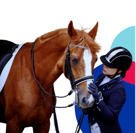 A woman standing next to a brown horse